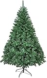 Weihnachtsbaum künstlicher Christbaum Grün mit faltbaren Metallständer Kunststoff Buschiger Zweigen für Weihnachten Ihnen außen Schnellaufbau durch Klappen (180 cm Hoch)