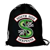 Logoshirt® Riverdale Turnbeutel I South Side Serpents Logo Sportbeutel I Stoffbeutel bedruckt schwarz I Stoffrucksack 100% Baumwolle I stabiler & bequemer Kordelzug I lizenziertes Desig