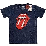 The Rolling Stones T Shirt Classic Tongue Logo offiziell Herren Blau Snow W