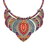 YAZILIND Ethnic Style Chunky Bunte Kragen Festival Tribal Perlen Bib Choker Kostüm Halsk