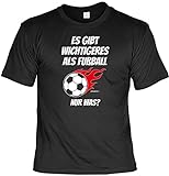 Fußballfan T-Shirt Es gibt wichtigeres als Fußball - Nur was? Vater Fußballer Shirt Geschenk Idee lustiger Print M : )