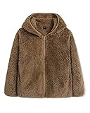 LAPASA Kinder Plüschjacke Jungen Mädchen Unisex Fuzzyjacke Übergangsjacke Kapuze K06