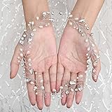 Chtom Braut Hochzeit Haarrebe Perle Haarschmuck Kristall Braut Kopfschmuck for Frauen und M