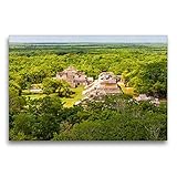Calvendo Premium Textil-Leinwand 75 cm x 50 cm quer, Versteckt im dichten Urwald - die Maya-Ruinenstätte von Ek Balam | Wandbild, Bild auf Keilrahmen. von Ek Balam, Yucatan, Mexiko Orte O