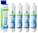 4x AquaHouse AH-UIF Kompatibel Universal Kühlschrank Wasserfilter passt für Samsung LG Daewoo Rangemaster Beko Haier usw. Kühlschrank Gefrierschrank