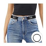 JasGood Schnallenfreier Damen Stretch Elastischer Gürtel für Damen Herren, Plus Size Keine Schnalle Unsichtbarer Gürtel für Jeans Hosen, Schwarz, Hosengröße 86cm-125