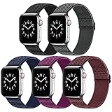 Vodtian Einstellbar Elastisch Watch Armband Kompatibel mit Apple Watch 41mm 40mm 38mm Damen Herren, Dehnbar Nylon Geflochtene Solo Loop Ersatz Sport Uhrenarmbander für iWatch Series 7/6/5/4/3/2/1, SE