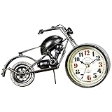 Huijieyuan Retro-Stil Motorrad-Uhr, Einzigartiger Motorrad-Sport-Wecker, Klassischer Motorrad-Vintage-Wecker Home Office-Regaldekoration, Retro-Tischdek