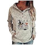 TDEOK Weihnachtsbluse Damen Hoodies Damen Pullover Kapuzenpullover Sweatshirt Pulli Zweifarbige Longsleeve Tops Doppelte Kapuzenpulli Casual Weihnachtsoberteil zum Schnüren mit T
