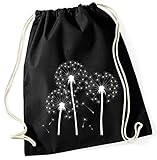 Mein Zwergenland Jutebeutel Pusteblumen, 12 L, schwarz, Motiv 26