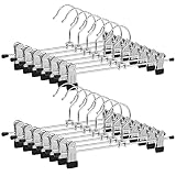 POLMART Kleiderbügel 12 Stück, Metall Hosenbügel mit verstellbaren Clips, Hosenbügel platzsparend 40