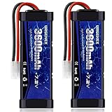 URGENEX 7.2V RC Battery 3600mAh RC NiMH Battery with Tamiya Connector for RC Car RC Truck RC Traxas Boat Associated HPI Losi Kyosho Tamiya Hobby 2 Pack