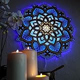 Mandala Yoga Room Night Light LED,Creative Mandala Yoga Room LED Night Light Atmosphere Light, 3D LED Night Light Lamps Atmosphere Light,Desk Lamp Table Lamp Room D