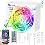 LED Strip,8m LED Streifen,RGB Farbwechsel LED Band mit IR Fernbedienung und APP, Sync mit Musik, dimmbar,für die Beleuchtung von Haus, Party, Zuhause, Bett, Schlafzimmer,TV, Kü