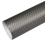 TipTopCarbon 6,58€/m² 3D Carbon Folie Silber-grau BLASENFREI 0,3m x 1,52m mit Luftkanäle Autofolie selbstkleb