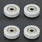 XBaofu 4pcs U Groove runde Nylonrolle Kugellager Rad-Rolle for Tür-Fenster Dusche Scheiben Schub