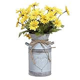 Soyizom Vintage Blumenvase Metall Blumentöpfe， Herz Milchkanne Rustikal Blumeneimer Tischdeko Metall Blumentöpfe ​Deko Vintage Blumenvase Eisen Deko Landhausstil Milchk