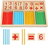 DERAYEE Montessori Mathe Spielzeug, Holz Mathematik Spielzeug Pädagogisches Mathe-Spielzeug für Kinder Zahlenlernsp