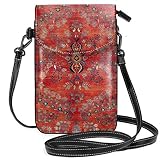 Sarouk Arak West Persischer Teppich Kleine Umhängetasche Handy Geldbörse Brieftasche Kartenhalter Tasche mit verstellbarem Riemen für F