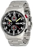 Astroavia Herren-Armbanduhr Chronograph Quarz Edelstahl Armband massiv N31S