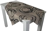 beties „Mystik“ Tischdecke XL Mitteldecke ca. 110x110 cm in interessanter Größenauswahl hochwertig & angenehm 100% Baumwolle Farbe Toffee-Schw