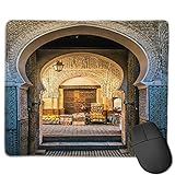 Benutzerdefinierte Office-Mauspad,Typische marokkanische Tür zum alten mediterr, Anti-Rutsch-Gummibasis Gaming Mouse Pad Mat Desk Decor 9.5 'x 7.9'