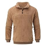 Fleece Winter Pullover Herren Knöpfen Stehkragen Knopf Neck Langarm Sweatshirt Sweatshirt Basic Sweat Kuschlige Sweater Dicker Warm Bequem Langer Ärmel Sportsweatshirt Wollpullover S M L XL XXL