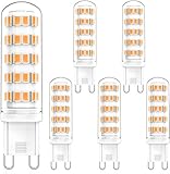 G9 LED Lampen Dimmbar 2700K Warmweiß, 6W Ersatz 50W 60W G9 Halogenlampen, 220-240V AC LED G9 Leuchtmittel, 360° Abstrahlwinkel, G9 LED Glühbirne, 5er Pack