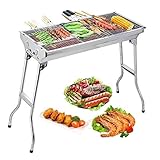 GAOJINXIURZ Holzkohle Edelstahl Kohlegrill Smoker Grill Folding Portable for Kochen Im Freien Camping W