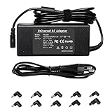 Universal Netzteil, Universalnezteil Notebook Laptop Ladegerät Ladekabel AC Adapter, 15V 16V 18.5V 19V 19.5V 20V 90W, inkl. 10 Adapterstecker, Automatic Voltage Adj