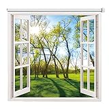 LJHU Rollos für Fenster Ohne Bohren Grüne Landschaftsrollos mit Frischer Pflanze, 65/75/85/95/105/115/125/135/145cm Breite, Wasserdichtes Bad Küchenrollo (Size : 95cmx100cm/37.05inx39in)