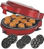 Melissa 16250072 3in1 Donut Muffin und Popcake-Maker 3 auswechselbare Backplatten, Rot M