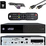 AB Pulse 4K UHD Sat Receiver (1x DVB-S2X Sat, Linux E2, PVR, H.265, HDR10, Ultra HD 2160p, 2 GB RAM & 8 GB Flash, USB 2.0, HDMI, CI, CA-Kartenleser, MicroSD-Slot, LAN, schwarz, 128GB MicroSD-Karte)