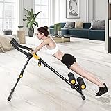 Bauchtrainer Heimtrainer k lappbar Rückentrainer Armtrainer und Beintrainer in einem,Bauchmuskeltrainer, klappbares Fitnessgerät mit LCD-Display, 5-Fach verstellbar, Bauchmuskeltraining für Z