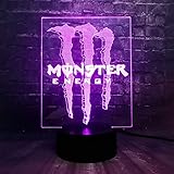 Kreative Illusion RGB US Energy Drink Logo Acryl Glanz 7 Farbe USB Lade Decor Tabelle Nacht Stimmung Licht Urlaub Freunde Geschenk