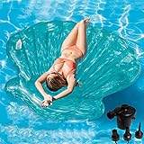 ZYZYZY Glänzende Schale Aufblasbarer Schwimmer Sommer Outdoor Schwimmbad Partei Aufblasbarer Schwimmer Spielzeug Erwachsene Kinder Transparente Jakobsmuschel Schwimmring-A 191x191x125