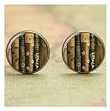 Book Lover Ohrring Stud, Bibliothek Buch Druck Ohrring Glas Foto Geschenk Ohrring