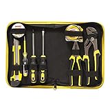 WMC TOOLS Werkzeugset klein 9 teilig Mini Werkzeug Tasche Werkzeugsatz in Mappe Universal und Haushalts-Werkzeugkoffer Schraubendreher Zang