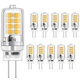 G4 LED Birne 3W Gleichwertig 20W Halogen Glühbirnen, Warmweiss 3000K, g4 fassung Energie sparen Lampe, Kein Flimmern, nicht dimmbar, 350LM, 12V AC/DC, 10er Pack