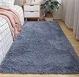 Txyk Ultra Soft Indoor Modern Area Rugs Fluffy Living Room Carpets Suitable for Children Bedroom Home Decor Nursery Rugs 60 * 120 cm (Gray)