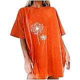 Caixunkun Damen Lose Blumendruckmuster Lässige Kurzarm Tops Bluse Langarmshirts für Damen Hemden Kurzarm männer Kurzarm Frauen mädchen 3D g