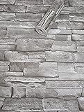 Visario Tapeten Folie 3000-S selbstklebend 10m x 45cm Farbe Steinoptik Schiefer grau Dekorfolie Möbelfolie Tapete 3017