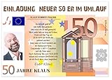 Einladungen zum Geburtstag, nur 50ster fünfzig Jahre, mit Foto, lustige witzige Karten, Text änderbar, 10 Karten DIN A6 (14,8 x 10,5 cm)