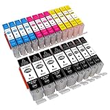 ESMOnline 20 komp. XL Druckerpatronen zu Canon MG5750 MG7750 MG6850 TS5050 TS6050 TS8050 TS9050 4 x Black 4 x Photo Black 4 x Cyan 4 x Magenta 4 x Yellow