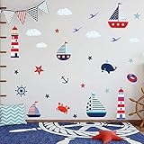 ANHUIB 30 Stück Bunt Wandtattoo Badezimmer,Wandsticker für Kinderzimmer,DIY Unterwasserwelt Wandsticker,Cartoon Ozean Wandsticker,Meeres Tiere Wandtattoo für Jung Schlafzimmer Babyzimmer Fliesen Dek