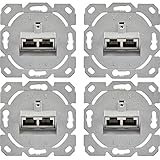 VESVITO 4x CAT6A Netzwerkdose 2x RJ45 Buchse, Unterputz Montage, LAN Dose Datendose Landose geschimt bis 10 Gbit Ethernet für Netzwerk Kabel Netzwerkkabel Verlegekabel Datenkabel CAT6, CAT7, CAT7