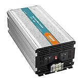 SGSG Reiner Sinus-Wechselrichter 4000W Auto-Wechselrichter Spitzenleistung 8000w，12V/24V/48V bis 110V/220V AC mit LED-Anzeige 2 AC-Ausgänge & 1 USB-Anschluss， für Stromausfall/Wohnmobil/LKW/B