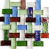 Glasmosaikfliesen, 2 x 4 cm, Glasplatten für Couchtisch, zum Basteln, rechteckiges Glasstück, für Innen- und Außenbereich, Wanddekoration, Buntglasprojek