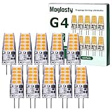 G4 LED Lampen 3W, LED Birnen Warmweiß 3000K Ersetzt 30W Halogenlampen, 300LM G4 Led Glühbirnen Nicht Dimmbar Kein Flackern, 12V AC/DC,10er Pack