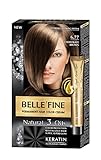 BELLE'FINE® Black Series - Luxuriöse natürliche Haarfärbecreme - langanhaltende Farbe - mit 3 Ölen & Keratin - SCHOKOLADENBRAUN